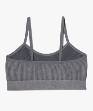 Brassière en maille côtelée à fines bretelles fille vue3 - GEMO (ENFANT) - GEMO