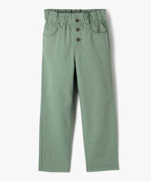 Pantalon denim coloré coupe slouchy à taille ajustable fille vue1 - GEMO (ENFANT) - GEMO