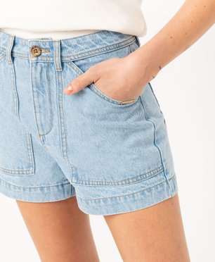 Short en jean ample à taille haute femme - LuluCastagnette vue2 - LULUCASTAGNETTE - GEMO