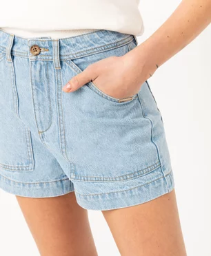 Short en jean ample à taille haute femme - LuluCastagnette vue2 - LULUCASTAGNETTE - GEMO