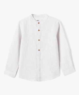 Chemise garçon à fines rayures à manches longues et col mao vue1 - GEMO (ENFANT) - GEMO