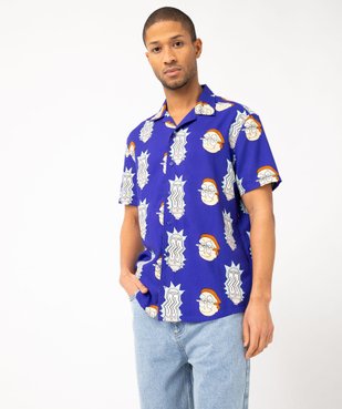 Chemise manches courtes fluide imprimée homme - Rick & Morty vue1 - RICK ET MORTY - GEMO