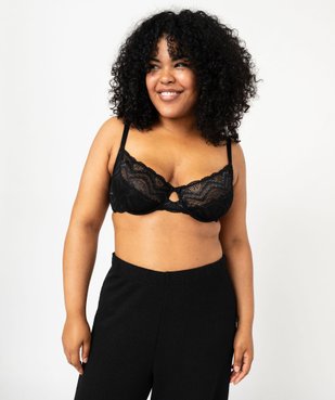 Soutien-gorge grande taille emboitant à armatures en dentelle vue2 - GEMO(HOMWR FEM) - GEMO