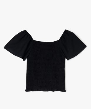 Tee-shirt en viscose avec buste smocké fille vue3 - GEMO 4G FILLE - GEMO