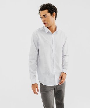 Chemise manches longues à micro-motifs homme vue1 - GEMO (HOMME) - GEMO