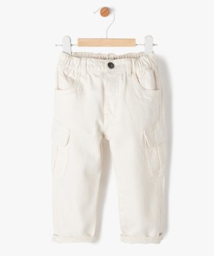 Pantalon cargo en toile de coton à taille élastiquée bébé garçon vue1 - GEMO(BEBE DEBT) - GEMO