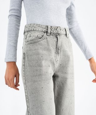 Jean large délavé avec strass femme vue5 - GEMO(FEMME PAP) - GEMO