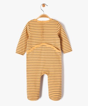 Pyjama dors-bien à rayures avec message bébé garçon vue4 - GEMO 4G BEBE - GEMO