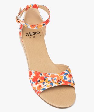 Sandales femme à petit talon compensé et dessus drapé vue5 - GEMO (CASUAL) - GEMO