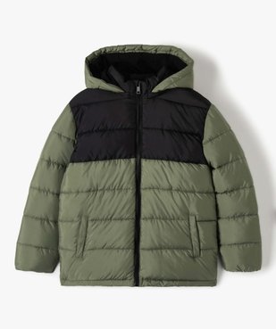 Blouson matelassé bicolore à capuche amovible garçon vue3 - GEMO 4G GARCON - GEMO