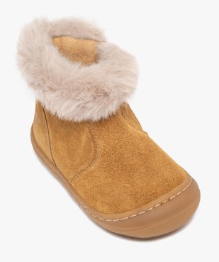 Bottes bébé fille en cuir suédé et à col duveteux - NA! vue5 - NA! - GEMO