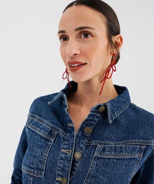 Robe en denim à manches longues femme  vue6 - GEMO 4G FEMME - GEMO