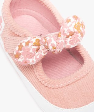 Chaussons de naissance bébé fille style babies en velours côtelé - LuluCastagnette vue6 - LULUCASTAGNETTE - GEMO