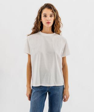 Tee-shirt manches courtes coupe large décolleté brodé femme vue2 - GEMO(FEMME PAP) - GEMO