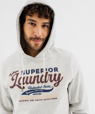 Sweat à capuche avec inscriptions homme - Tokyo Laundry vue2 - TOKYO LAUNDRY - GEMO