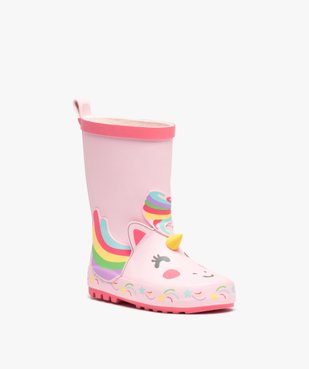 Bottes de pluie fille en caoutchouc fantaisie licorne vue2 - LOVELY WINGS - GEMO