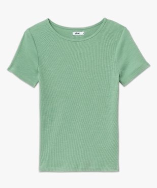 Tee-shirt manches courtes en maille côtelée femme vue4 - GEMO 4G FEMME - GEMO