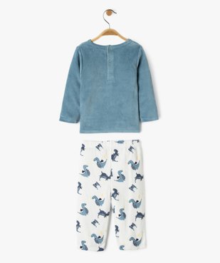 Pyjama en velours 2 pièces à motifs dinosaures bébé garçon vue4 - GEMO 4G BEBE - GEMO