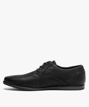 Derbies homme unis avec surpiqûres contrastées vue3 - GEMO(URBAIN) - GEMO