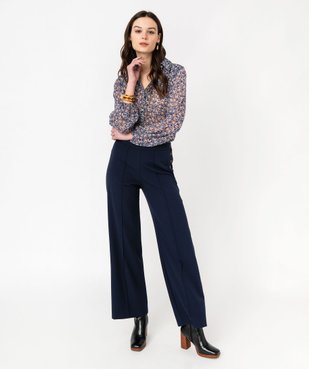 Pantalon large avec fermeture boutonnée sur le côté femme vue5 - GEMO(FEMME PAP) - GEMO