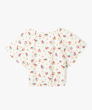 Chemise manches courtes à motifs fleuris fille vue3 - GEMO (ENFANT) - GEMO