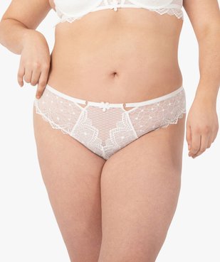 Shorty femme grande taille en dentelle avec ceinture fantaisie vue1 - GEMO(HOMWR FEM) - GEMO