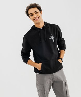 Sweat à capuche avec intérieur molletonné et motif poitrine homme vue1 - GEMO (HOMME) - GEMO