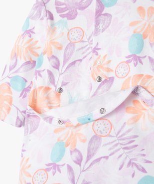 Pyjama dors-bien à motif feuillage exotique bébé fille vue2 - GEMO 4G BEBE - GEMO