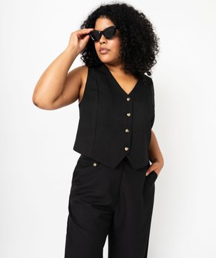 Veste sans manches à boutons femme vue1 - GEMO (G TAILLE) - GEMO