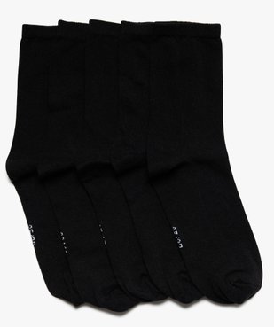 Chaussettes femme unies en coton (lot de 5) vue1 - GEMO 4G FEMME - GEMO