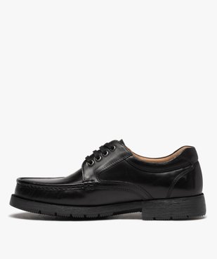 Derbies homme dessus en cuir uni avec lacets plats - Pierre Cardin  vue3 - PIERRE CARDIN CONFORT - GEMO