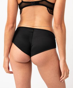 Shorty en microfibre et dentelle femme vue2 - GEMO(HOMWR FEM) - GEMO