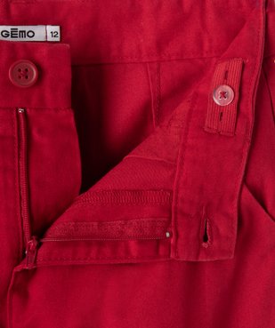 Pantalon chino en coton à revers garçon vue2 - GEMO 4G GARCON - GEMO