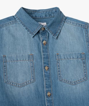 Chemise garçon à manches courtes aspect denim vue2 - GEMO (ENFANT) - GEMO