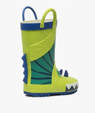 Bottes de pluie garçon à anses motif dinosaure en relief vue4 - BUGGY - GEMO