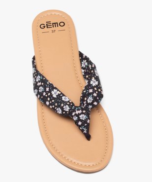 Tongs femme à brides en tissu drapé à motifs vue5 - GEMO (CASUAL) - GEMO