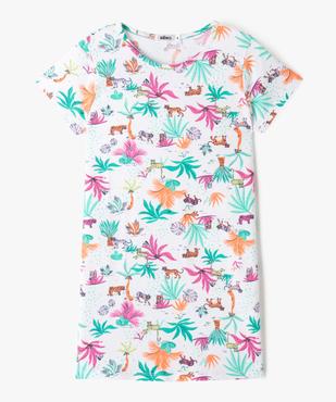 Chemise de nuit manches courtes à motif jungle fille vue1 - GEMO 4G FILLE - GEMO