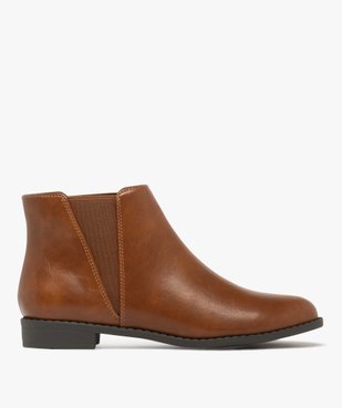 Bottines femme unies à talon plat style Chelsea   vue2 - VALENTINA BALDA - GEMO