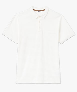 Polo manches courtes en maille texturée homme vue4 - GEMO (HOMME) - GEMO