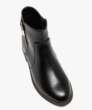 Bottines femme à zip avec semelle à liseré doré bout amande vue11 - GEMO (CASUAL) - GEMO