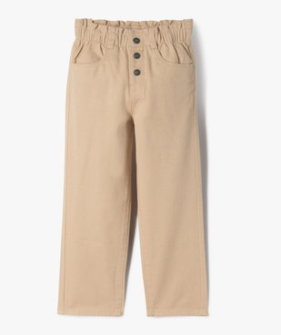 Pantalon denim coloré coupe slouchy à taille ajustable fille vue1 - GEMO (ENFANT) - GEMO