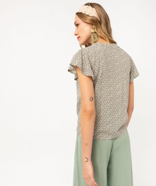 Blouse manches courtes imprimée à boutons femme vue3 - GEMO(FEMME PAP) - GEMO