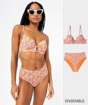 Ensemble de maillot de bain deux pièces imprimé fleuri pour femme - GEMO