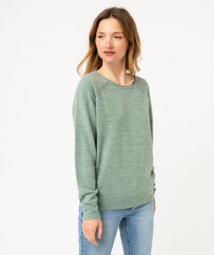 Pull fin à col rond finitions roulottée femme vue1 - GEMO(FEMME PAP) - GEMO