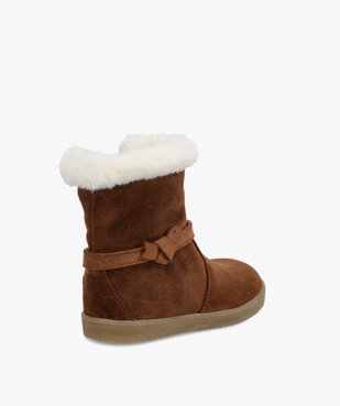 Boots bébé fille avec col fourré dessus cuir uni – NA!  vue4 - NA! - GEMO