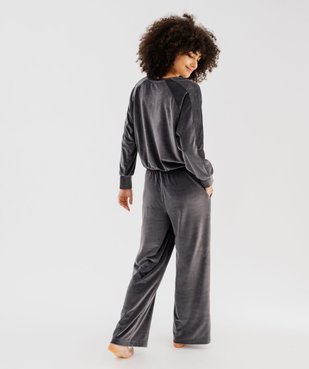 Pyjama en velours coupe large femme vue3 - GEMO(HOMWR FEM) - GEMO