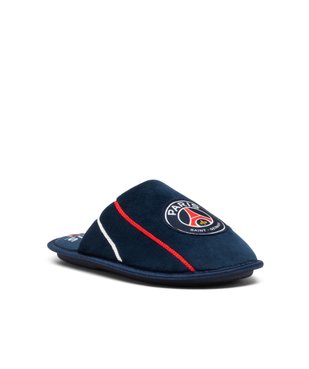 Chaussons garçon mules plates en velours imprimés PSG vue2 - PSG - GEMO