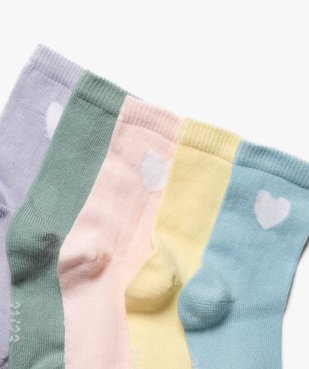 Chaussettes à motifs coeurs bébé fille (lot de 5) vue2 - GEMO 4G BEBE - GEMO