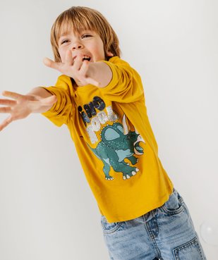 Tee-shirt à manches longues avec motif dinosaures et sequins réversibles garçon vue1 - GEMO (ENFANT) - GEMO