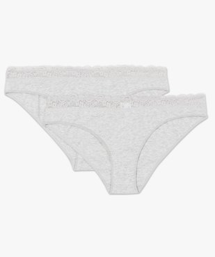 Culotte en coton stretch avec ceinture dentelle femme (lot de 2) vue6 - GEMO 4G FEMME - GEMO